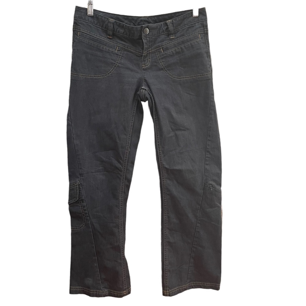 Athleta Dry Dipper Cargo Denim Jeans Pants Zip Pocket Women's Size 8P
